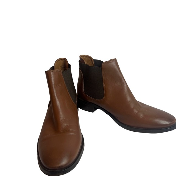 Topshop Tan Leather Ankle Boots - Picture 2 of 5